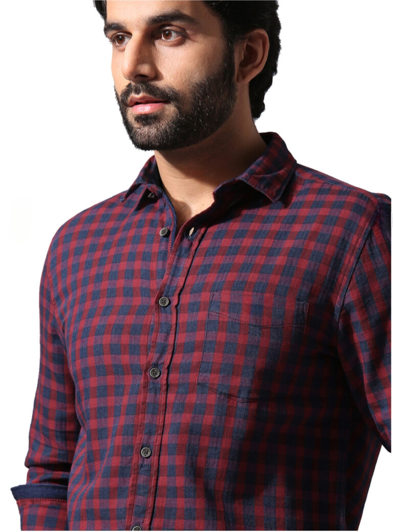 Red Cotton Check Shirt - Millora Vida